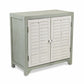 HomeRoots Shutter Accent Cabinet With Sea Salt Blue and White Finish