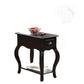 HomeRoots Side Table Black - Rubber Wood Cherry Venee Black