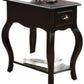 HomeRoots Side Table Black - Rubber Wood Cherry Venee Black