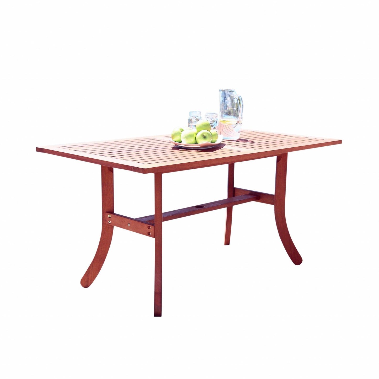 HomeRoots Sienna Brown Dining Table With Curved Legs