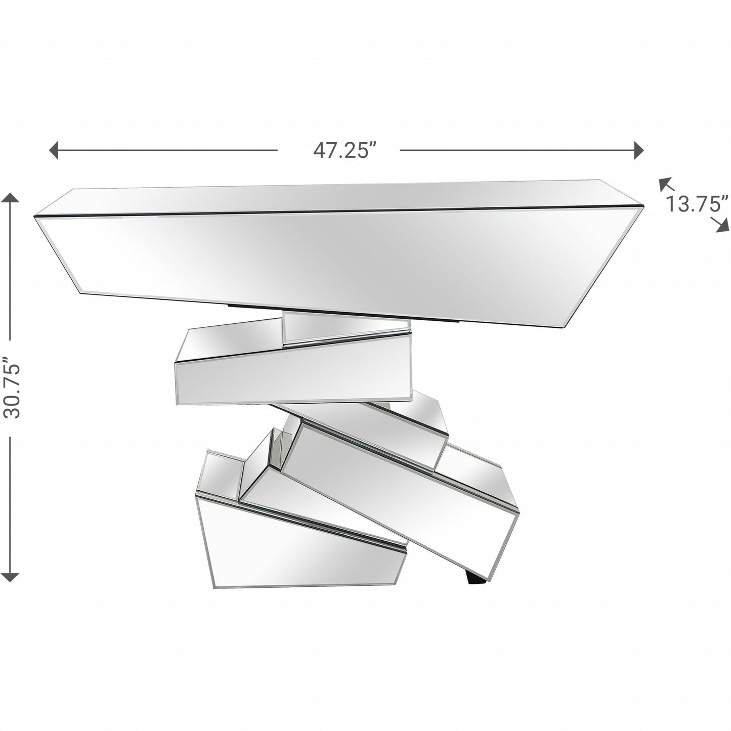 HomeRoots Silver 3D Console Table
