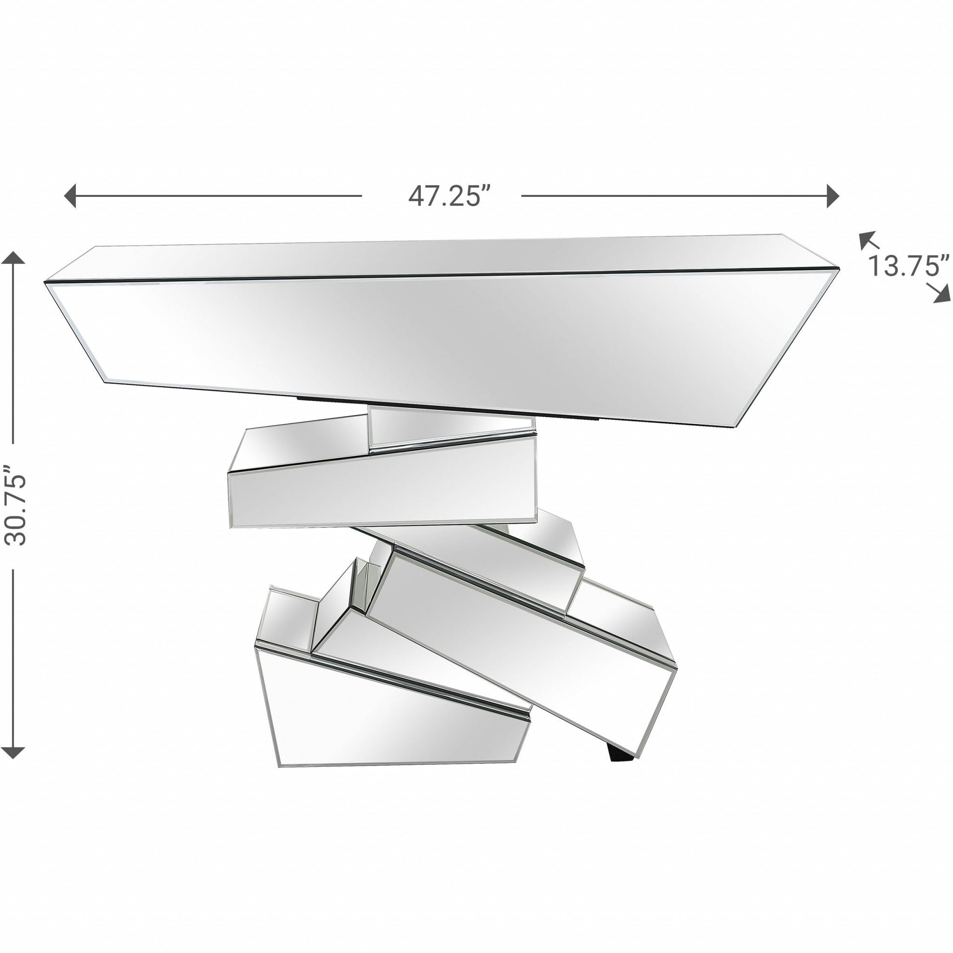 HomeRoots Silver 3D Console Table
