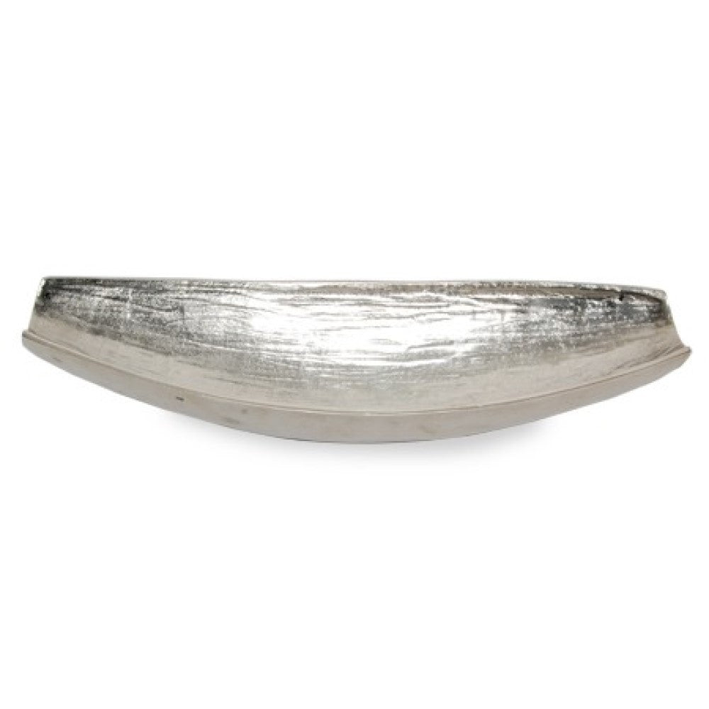 HomeRoots Silver Boat Shaped Modern Bowl