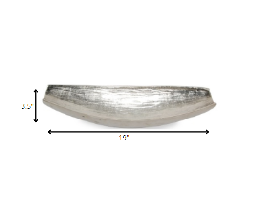 HomeRoots Silver Boat Shaped Modern Bowl