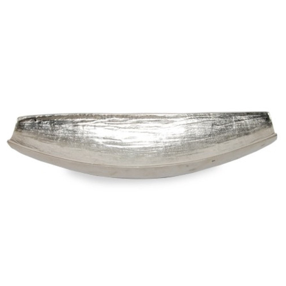 HomeRoots Silver Boat Shaped Modern Bowl