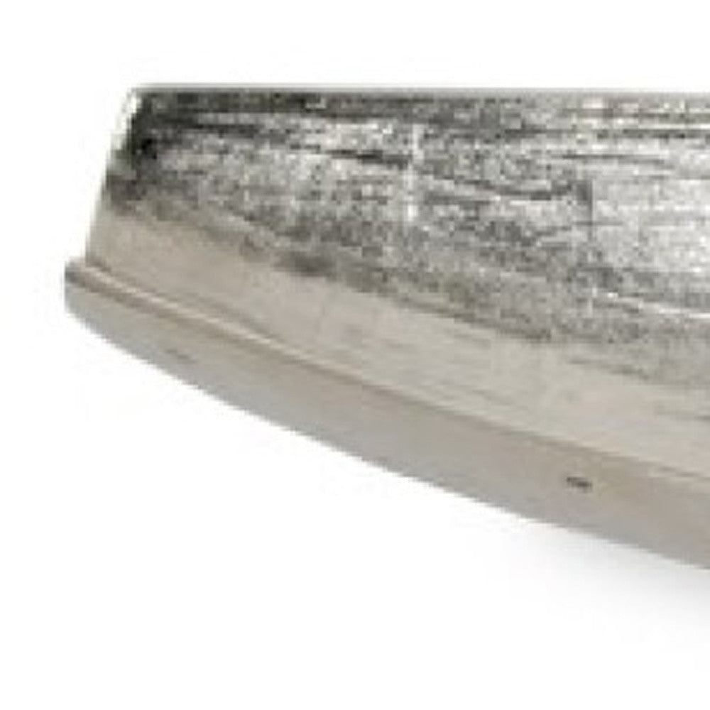HomeRoots Silver Boat Shaped Modern Bowl