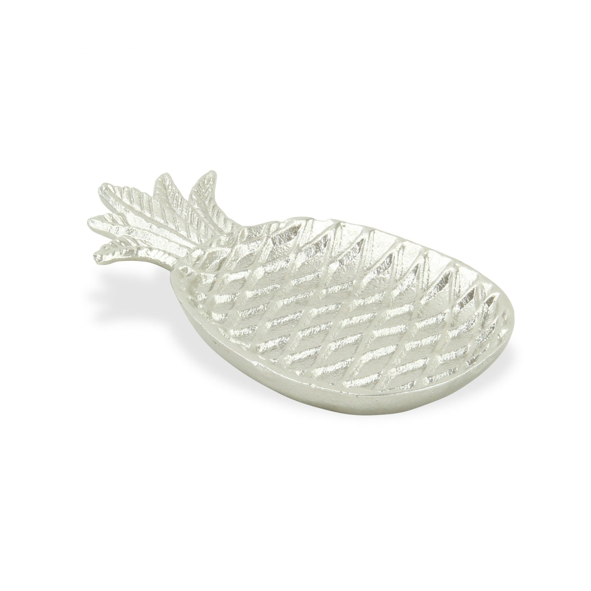 HomeRoots Silver Cast Iron Pineapple Centerpiece Shallow Bowl