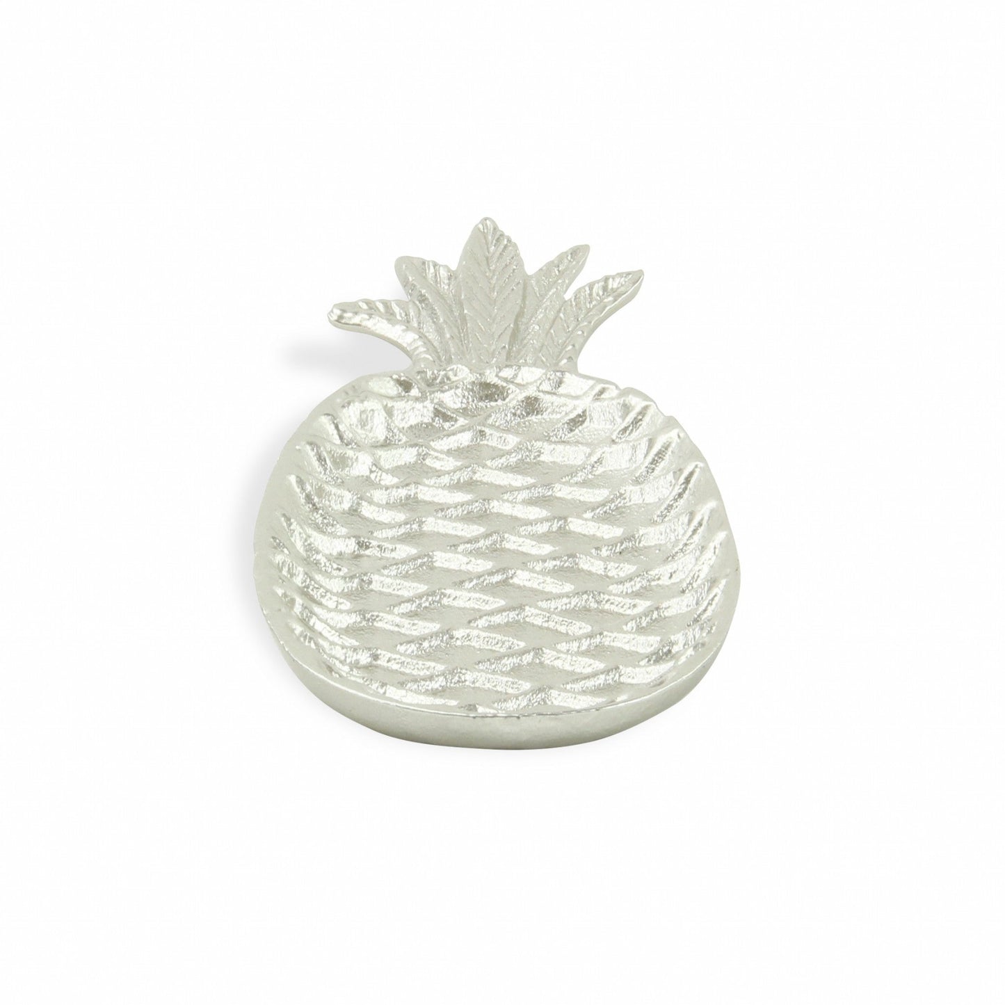 HomeRoots Silver Cast Iron Pineapple Centerpiece Shallow Bowl