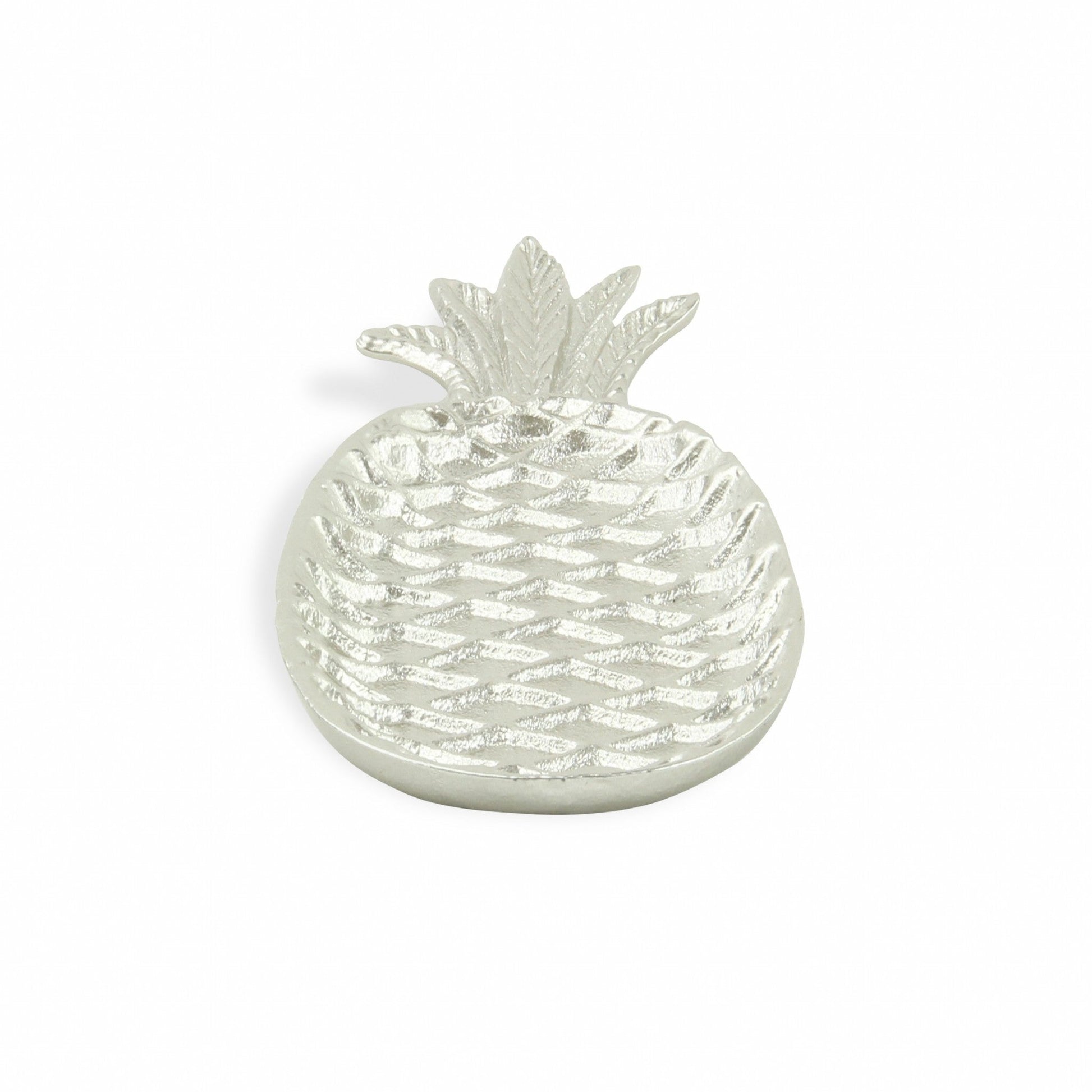 HomeRoots Silver Cast Iron Pineapple Centerpiece Shallow Bowl
