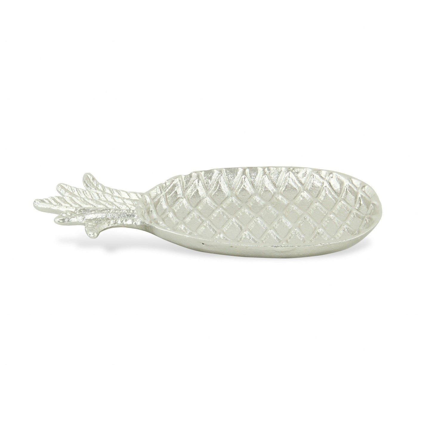 HomeRoots Silver Cast Iron Pineapple Centerpiece Shallow Bowl