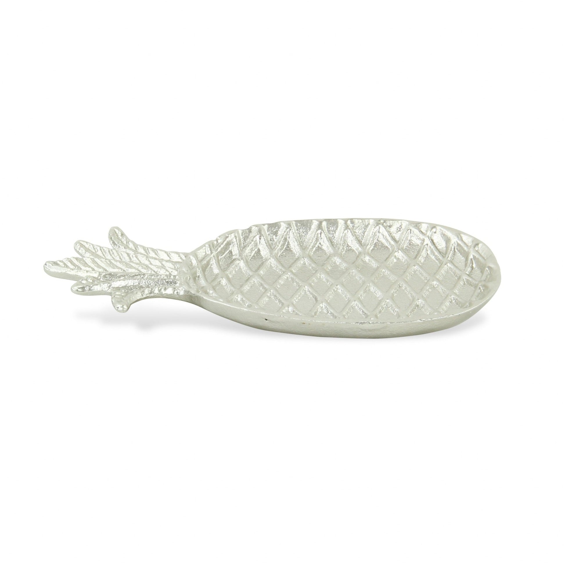 HomeRoots Silver Cast Iron Pineapple Centerpiece Shallow Bowl