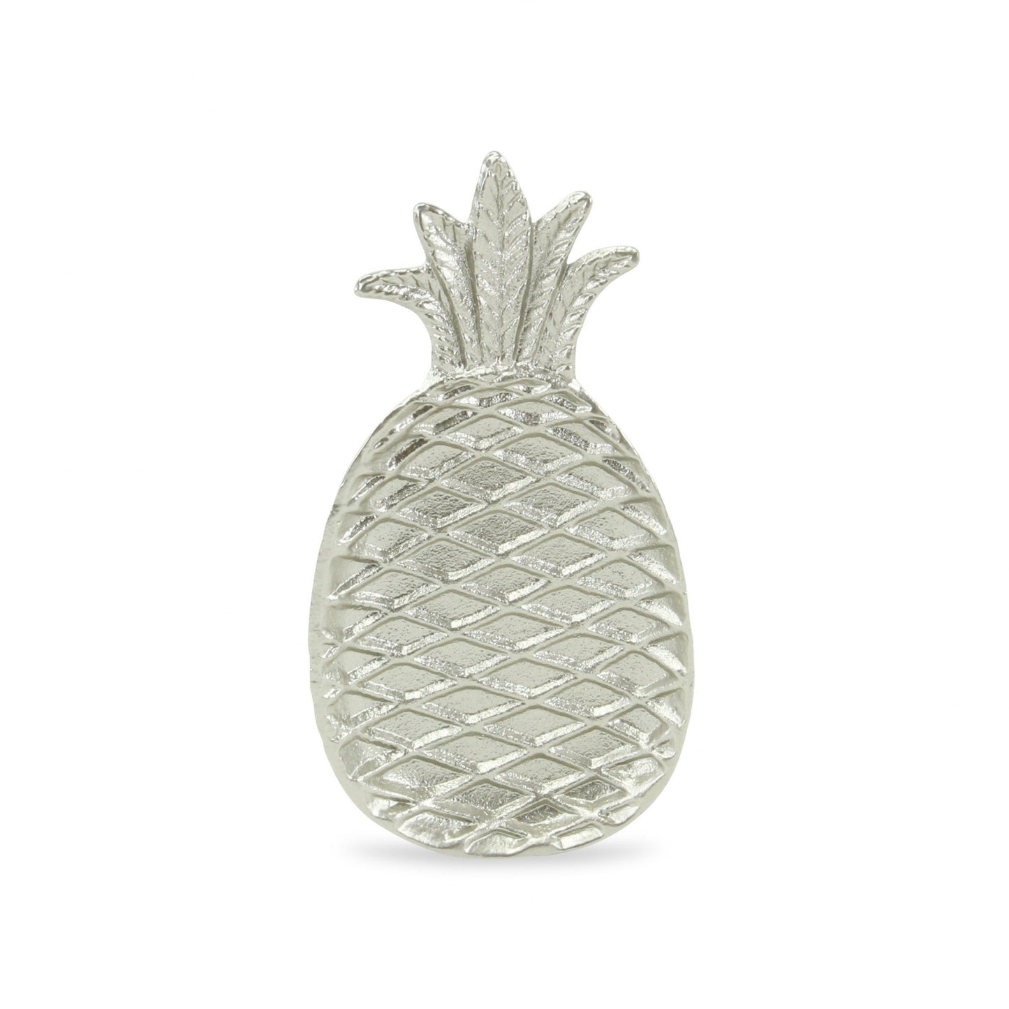 HomeRoots Silver Cast Iron Pineapple Centerpiece Shallow Bowl