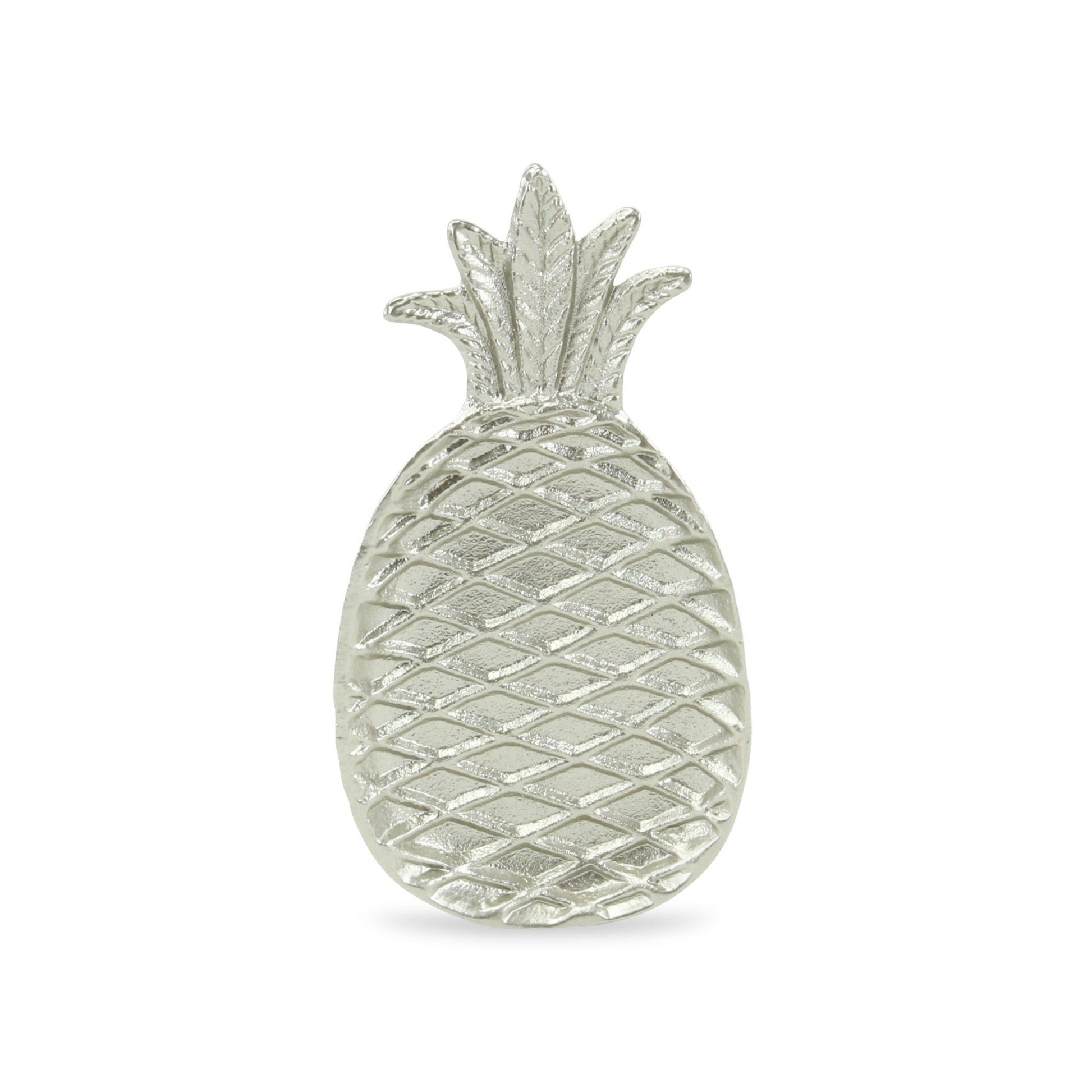 HomeRoots Silver Cast Iron Pineapple Centerpiece Shallow Bowl