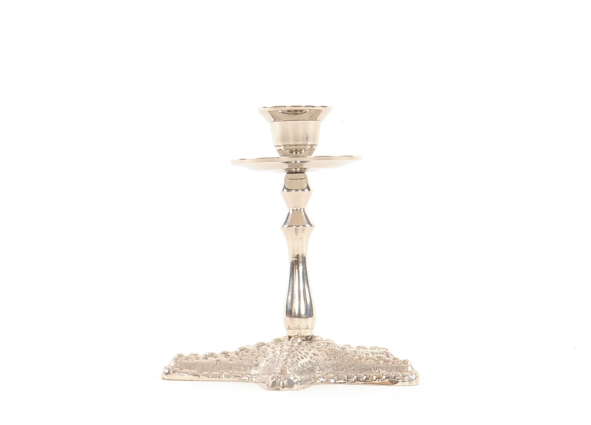 HomeRoots Silver Finish Star Fish Taper Candle Holder