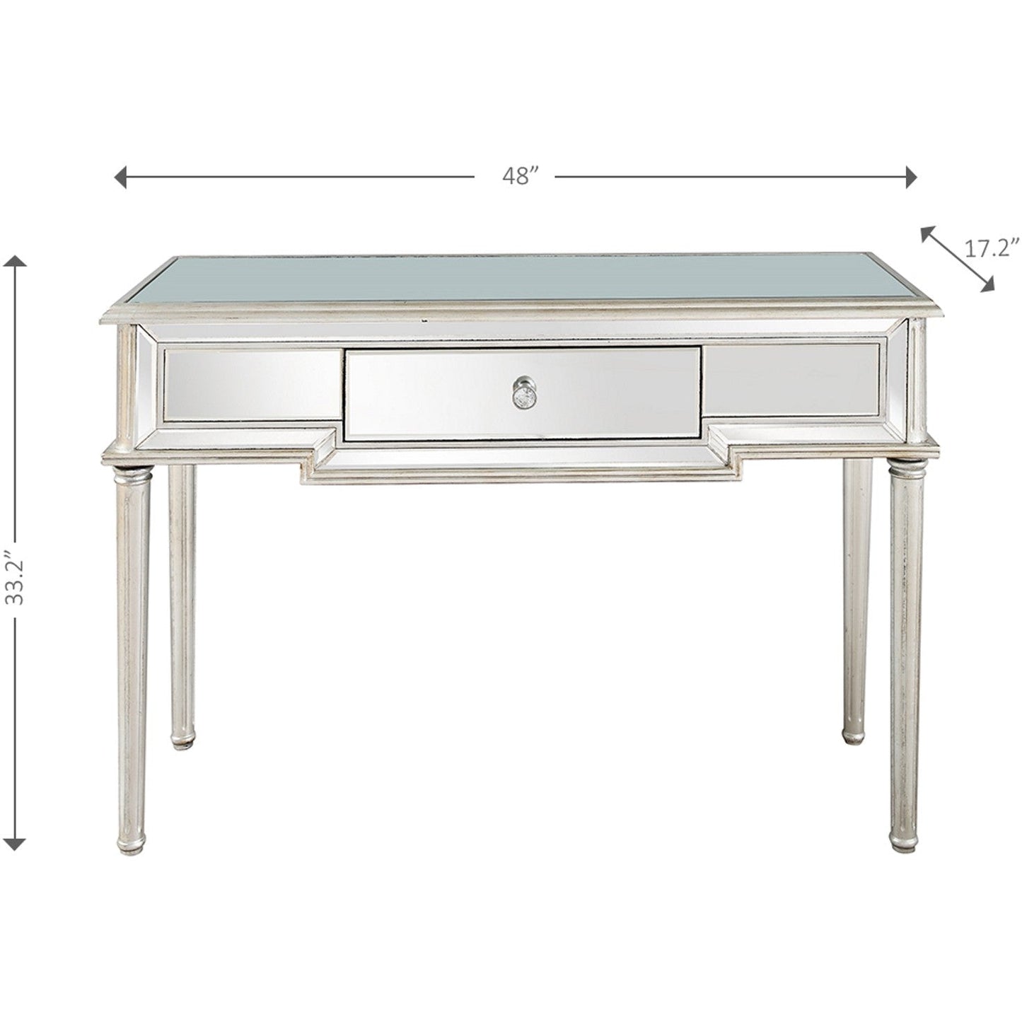 HomeRoots Silver Leaf Console Table With Antiqued Finish