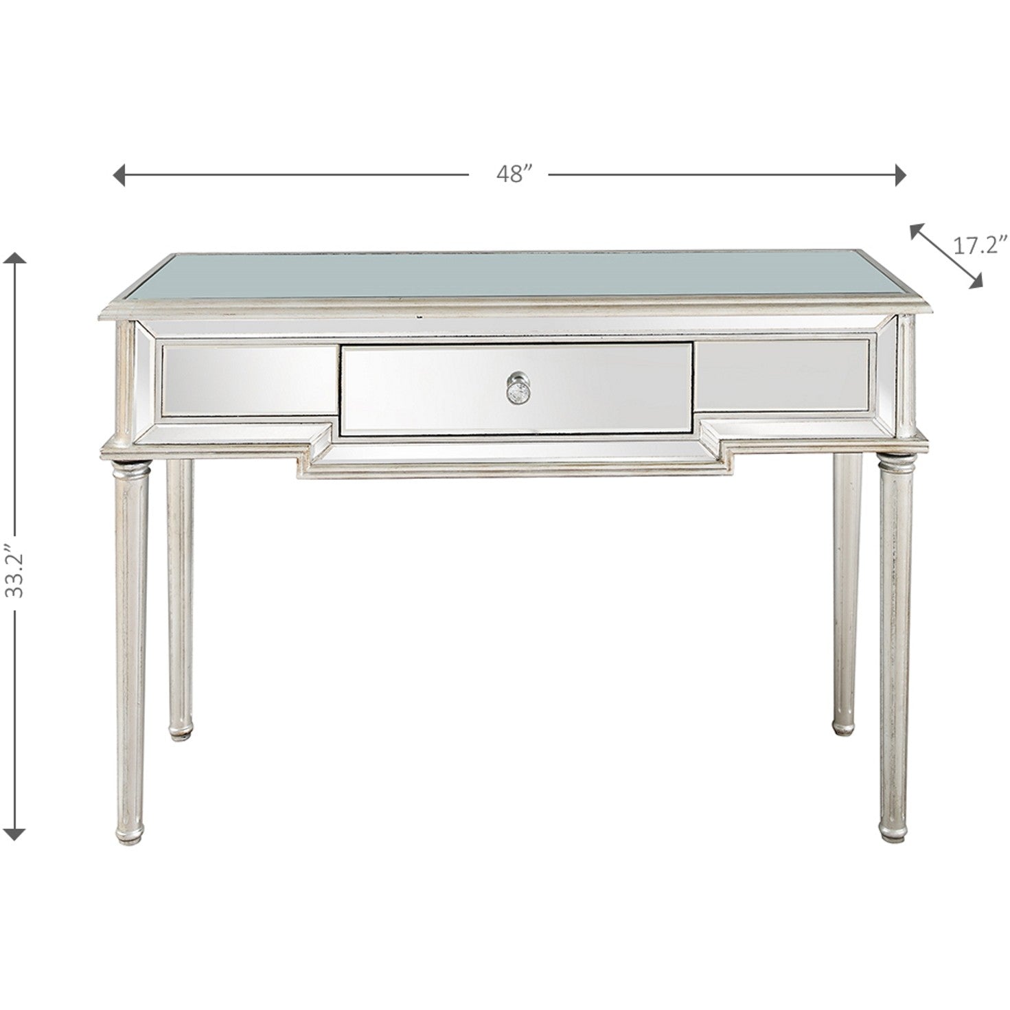 HomeRoots Silver Leaf Console Table With Antiqued Finish