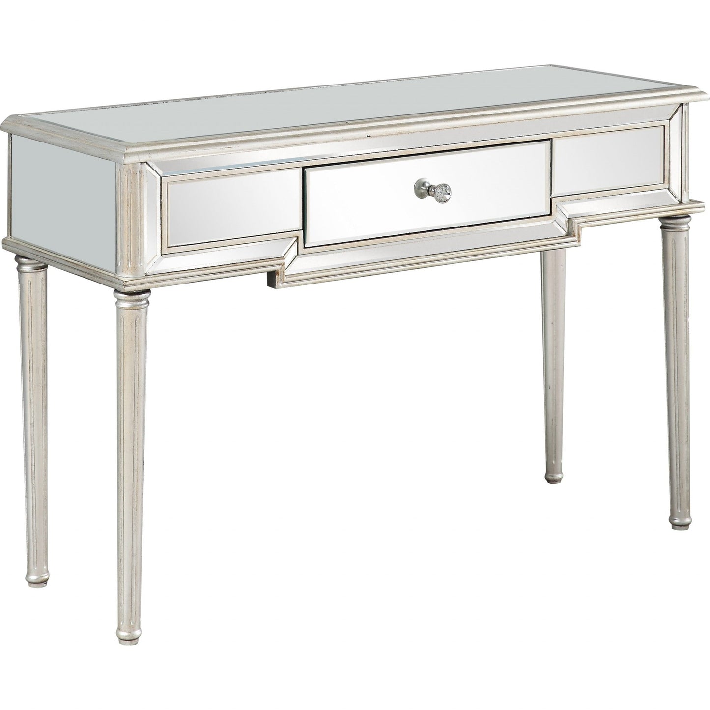 HomeRoots Silver Leaf Console Table With Antiqued Finish