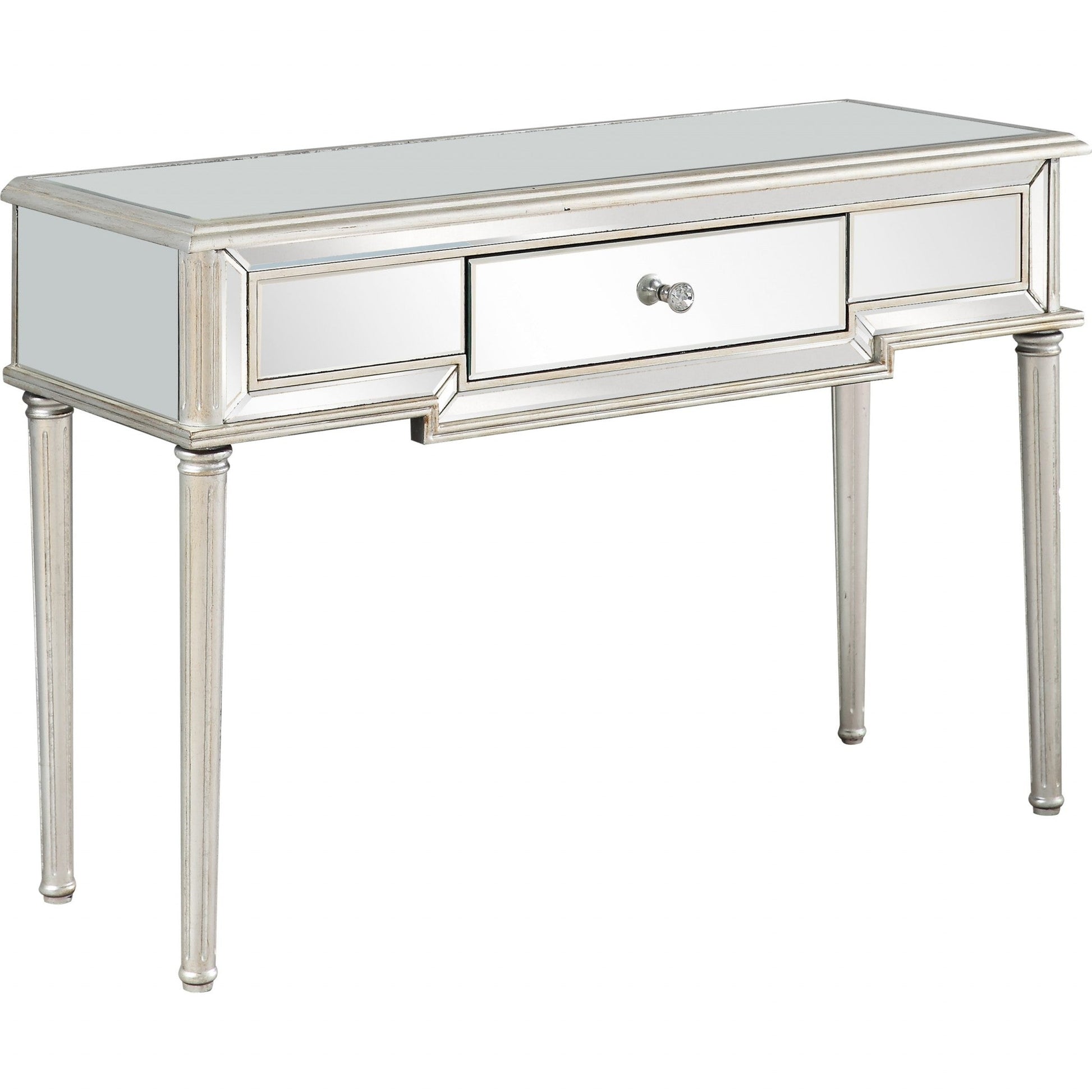 HomeRoots Silver Leaf Console Table With Antiqued Finish