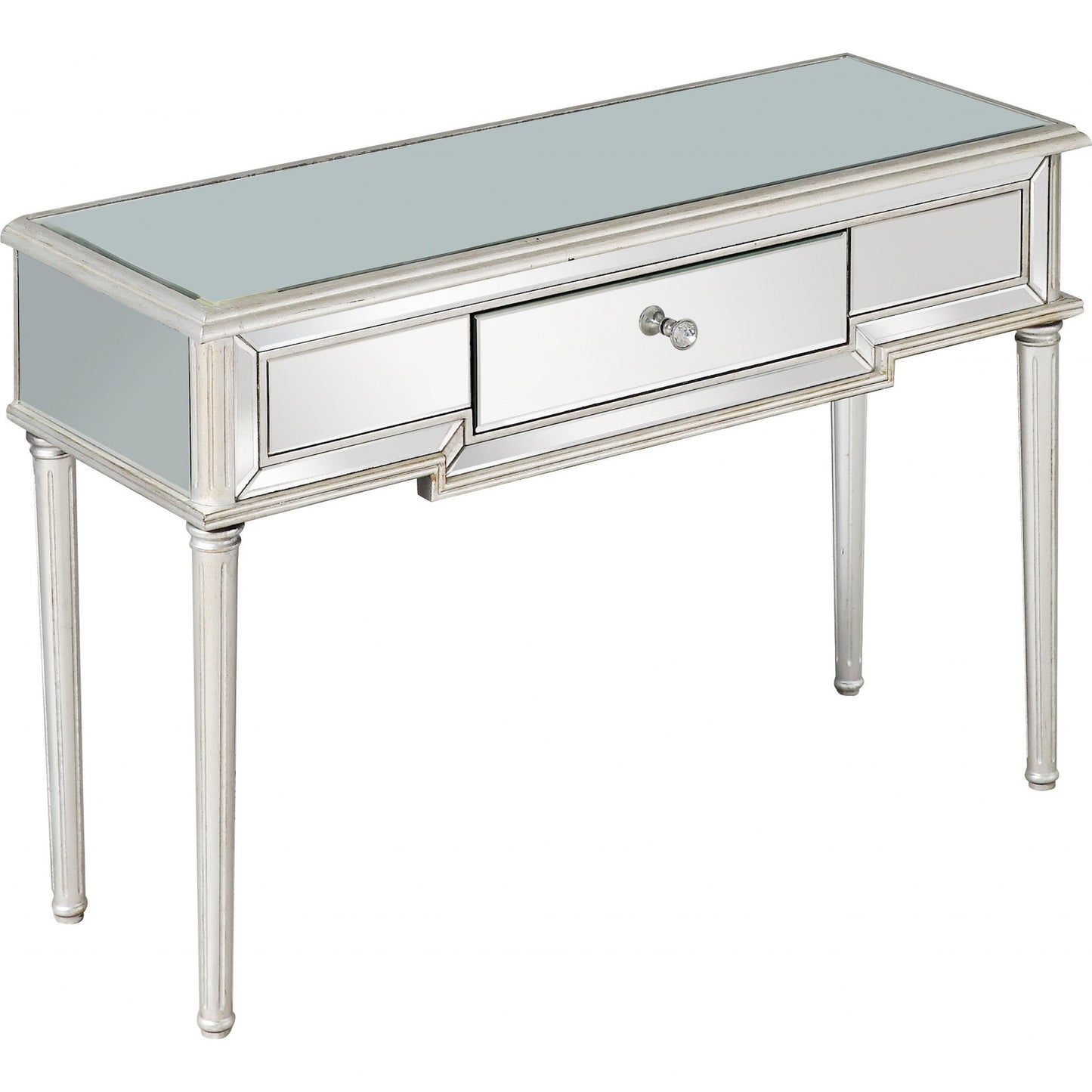 HomeRoots Silver Leaf Console Table With Antiqued Finish