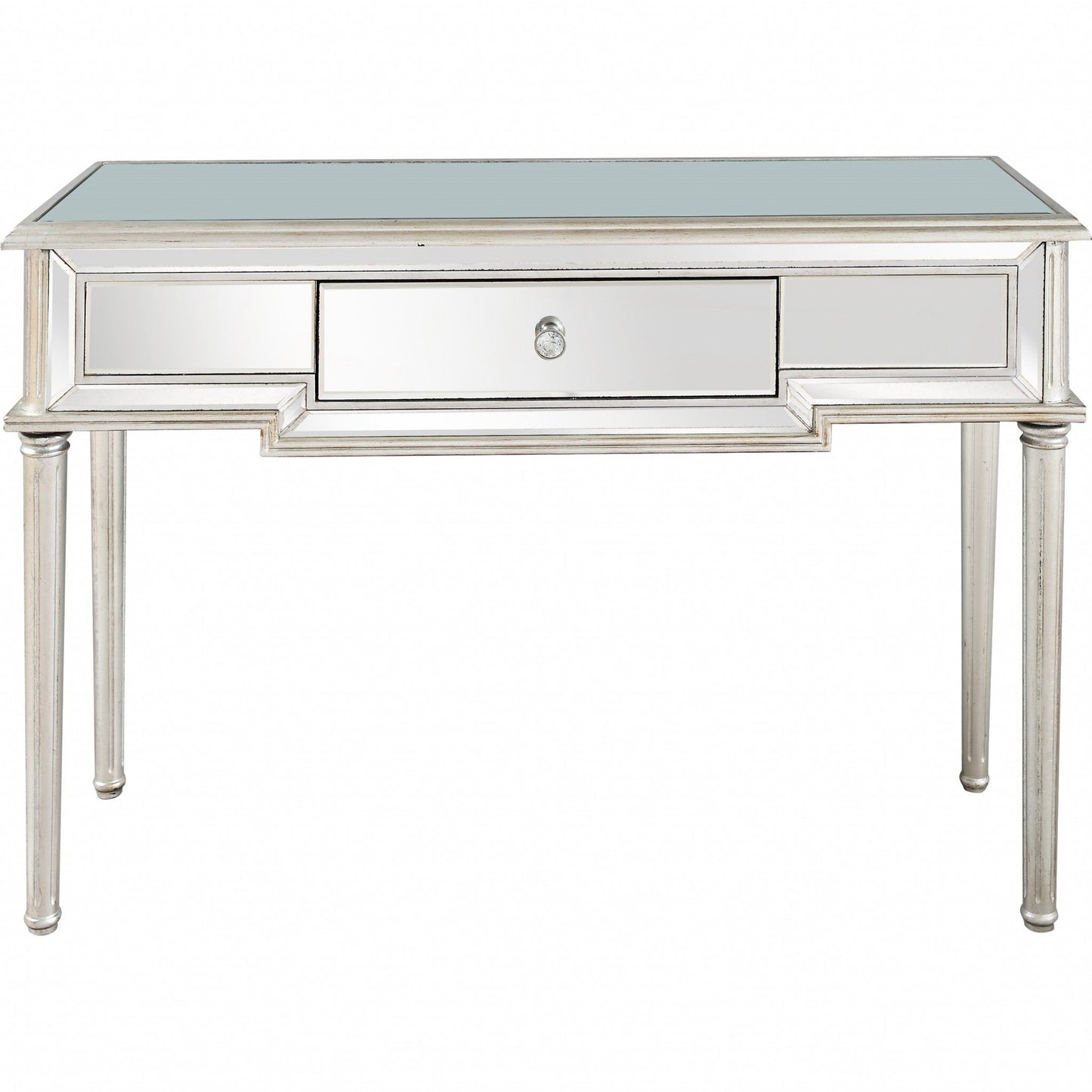 HomeRoots Silver Leaf Console Table With Antiqued Finish