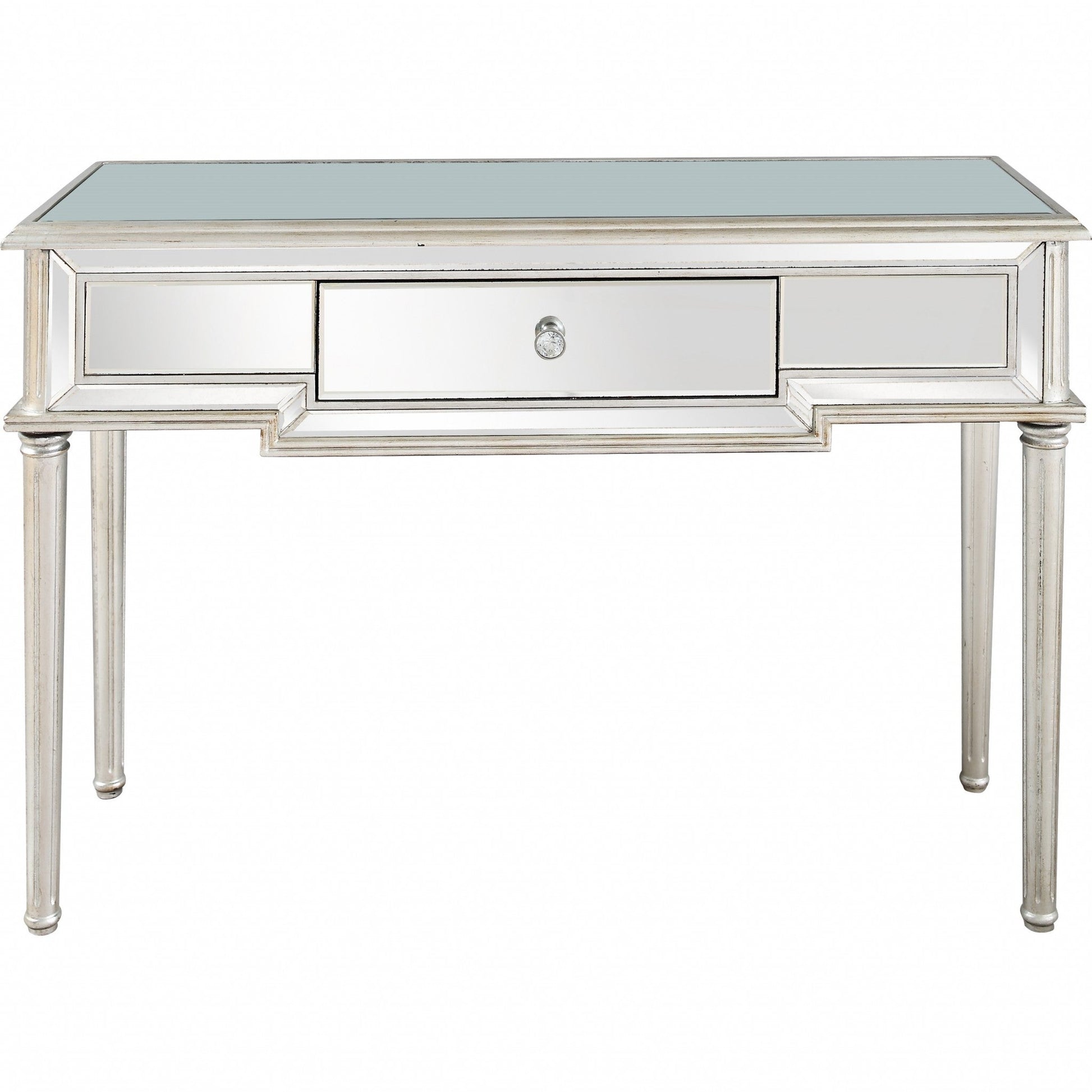 HomeRoots Silver Leaf Console Table With Antiqued Finish