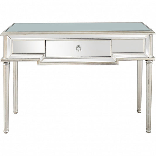 HomeRoots Silver Leaf Console Table With Antiqued Finish