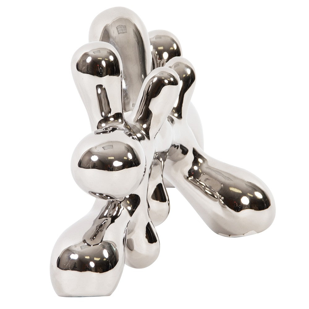 HomeRoots Silver Metalic Abstract Tabletop Sculpture