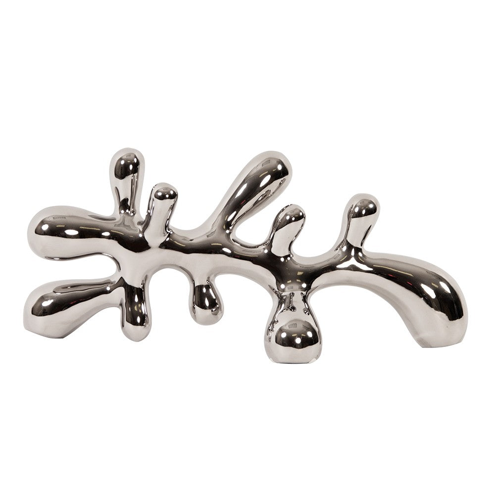 HomeRoots Silver Metalic Abstract Tabletop Sculpture