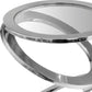 HomeRoots Silver Rings With Metal Frame and Glass Top Accent Table