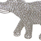 HomeRoots Silver and Faux Crystal Elephant Sculpture