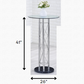 HomeRoots Silver metal chrome Glass top Bar Table