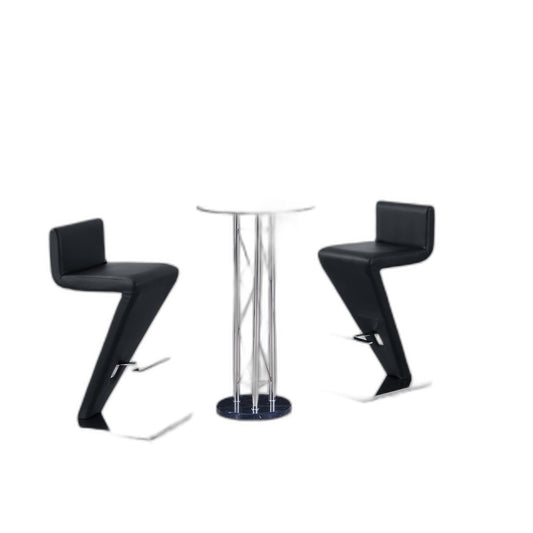 HomeRoots Silver metal chrome Glass top Bar Table