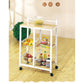 HomeRoots Sitara Kitchen Cart In White And Natural Finish