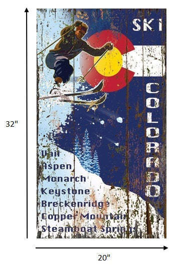 HomeRoots Skiing into the Colorado Flag Wall Art