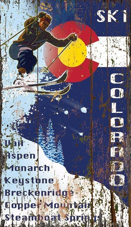 HomeRoots Skiing into the Colorado Flag Wall Art