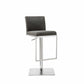 HomeRoots Sleek Dark Gray Faux Leather Adjustable Bar Stool