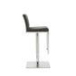 HomeRoots Sleek Dark Gray Faux Leather Adjustable Bar Stool