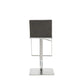 HomeRoots Sleek Dark Gray Faux Leather Adjustable Bar Stool