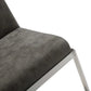 HomeRoots Sleek Dark Gray Faux Leather Adjustable Bar Stool