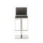 HomeRoots Sleek Dark Gray Faux Leather Adjustable Bar Stool