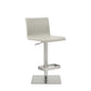 HomeRoots Sleek Light Gray Faux Leather Adjustable Bar Stool