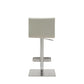 HomeRoots Sleek Light Gray Faux Leather Adjustable Bar Stool