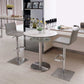 HomeRoots Sleek Light Gray Faux Leather Adjustable Bar Stool
