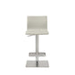 HomeRoots Sleek Light Gray Faux Leather Adjustable Bar Stool