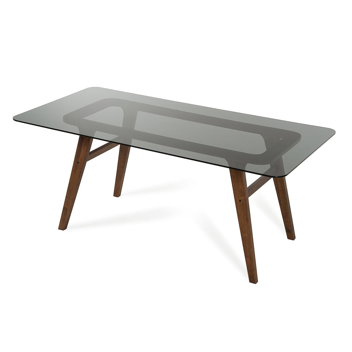 HomeRoots Sleek Smoke Tempered Glass Dining Table