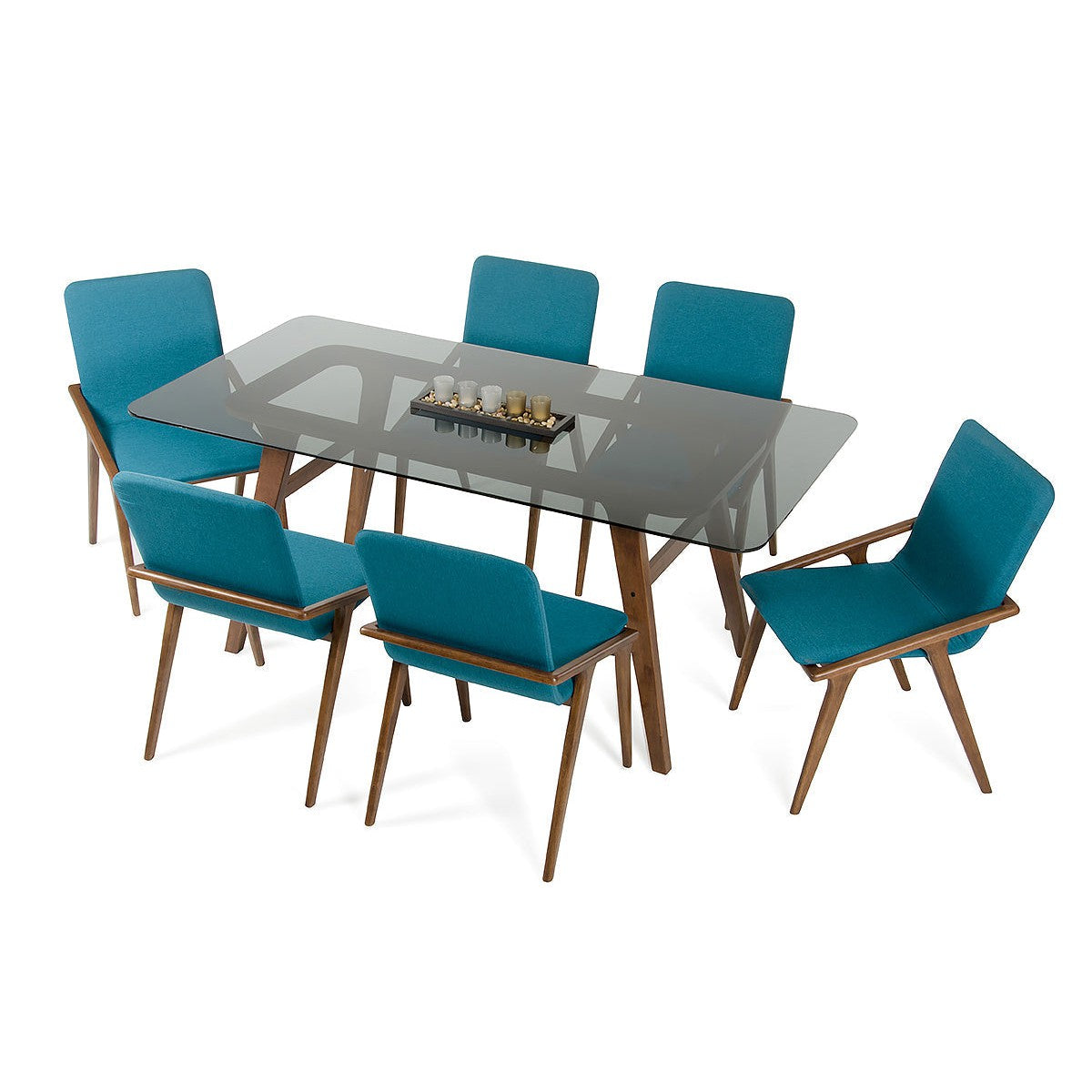 HomeRoots Sleek Smoke Tempered Glass Dining Table