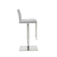 HomeRoots Sleek White Faux Leather Adjustable Bar Stool