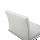 HomeRoots Sleek White Faux Leather Adjustable Bar Stool