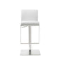 HomeRoots Sleek White Faux Leather Adjustable Bar Stool