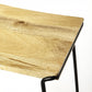 HomeRoots Sleek Wood And Black Metal Counter Stool